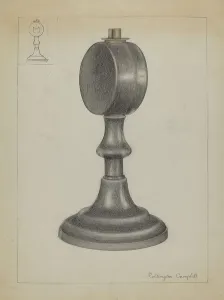 Lamp Stand Prints: Lamp, c. 1936. Creator: Rollington Campbell