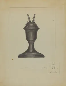 Bialostosky Ruth Prints: Lamp, c. 1936. Creator: Ruth Bialostosky