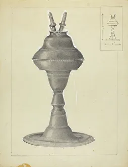 Lamp Stand Prints: Lamp, c. 1937. Creator: A. Zaidenberg