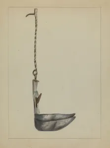 Winter Charlotte Prints: Lamp, c. 1939. Creator: Charlotte Winter