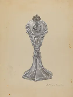 Lamp Stand Prints: Lamp, c. 1940. Creator: Lawrence Phillips