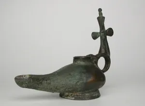 Ancient Mediterranean Prints: Lamp with Cross, Byzantine Period (about 4th-7th century). Creator: Unknown