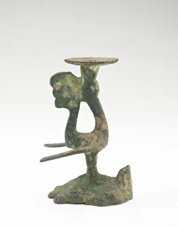 Tortoise Prints: Lamp in the form of a bird standing on a tortoise, Han dynasty, 206 BCE-220 CE