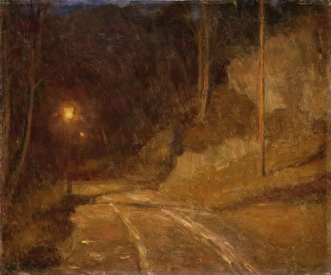 Track Prints: Lamp Light, 1900. Creator: Erik Werenskiold