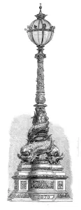 Street Lamp Prints: Lamp on the Thames Embankment, 1870. Creator: Unknown
