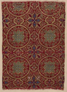Nasrid Period Prints: Lampas with foliate roundels, 1300s. Creator: Unknown