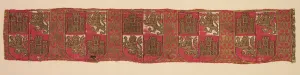 Nasrid Period Prints: Lampas with heraldry of Castile and Leon, from a royal Christian robe, 1200-1325