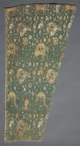 Brocaded Prints: Lampas with scenes of wild animals, 1500s. Creator: Unknown
