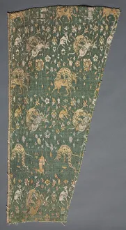 Safavid Period Prints: Lampas with scenes of wild animals, late 1500s to early 1600s. Creator: Unknown