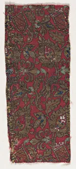 Lampas with undulating vines and lions, late 1400s - early 1500s. Creator: Unknown