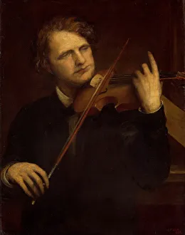 Hungarian Gallery: A Lamplight Study: Herr Joachim, 1868. Creator: George Frederick Watts