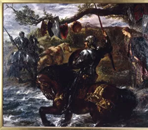 Confrontation Gallery: Lancelot du Lac, 1886. Artist: Sir John Gilbert