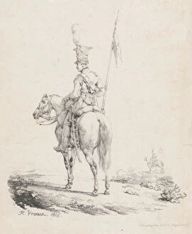 Lance Collection: Lancer, 1816. Creator: Emile Jean-Horace Vernet