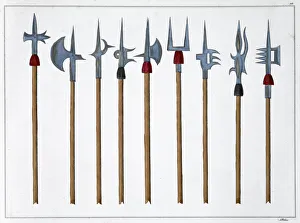 Halberd Prints: Lances, spears, halberds and partisanes, 1842. Artist: Friedrich Martin von Reibisch