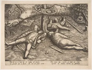 Clerk Prints: The Land of Cockaigne, after 1570?. Creator: Attributed to Pieter van der Heyden