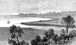 Embankment Prints: Land reclaiming works at Brading Haven, Isle of Wight, 1880. Creator: Unknown