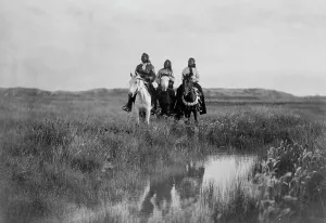 Great Plains Prints: In the land of the Sioux, c1905. Creator: Edward Sheriff Curtis