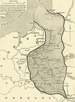 Land taken by Germany from Russia, First World War, 1915, (c1920). Creator: Unknown