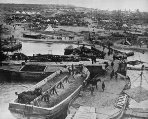 Beached Prints: Landing beach at Sedd el Bahr, as British troops arrived on the Peninsula, 1915