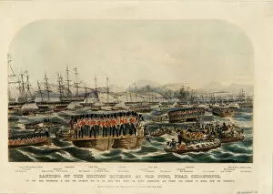 British Fleet Gallery: Landing of the British Division at Old Fort, near Sevastopol, 1854. Artist: Anonymous
