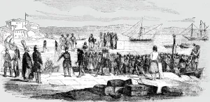 Gallipoli Marmara Turkey Prints: Landing of the Chasseurs de Vincennes at Gallipoli, 1854 Creator: Unknown