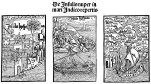 Helmolt Prints: The landing of Christopher Columbus on Hispaniola, 1901
