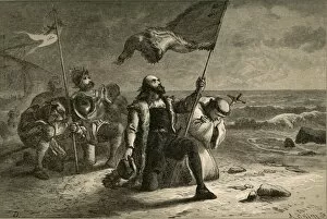 Columbus Gallery: The Landing of Columbus, (1877). Creator: Albert Bobbett