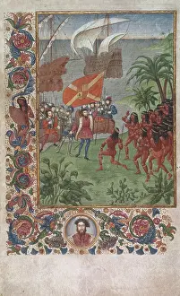 Cortes Hernando Prints: The landing of Hernando Cortes in Mexico in 1519, 19th century. Creator: Unknown