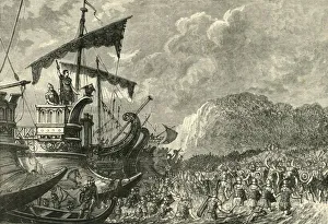 Resistance Gallery: Landing of Julius Caesar in Britain, 1890. Creator: Unknown