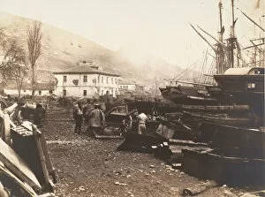 Fishing Village Gallery: Landing Place, Ordnance Wharf, Balaklava, 1855. Creator: Roger Fenton