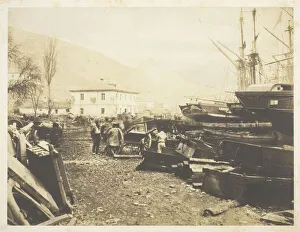 Landing Place, Ordnance Wharf, Balaklava, 1855. Creator: Roger Fenton