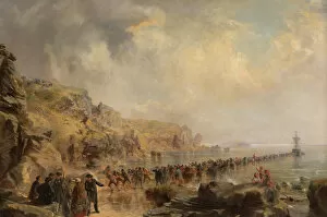 Transatlantic Gallery: Landing the Shore End of the Atlantic Cable, 1866. Creator: Robert Charles Dudley