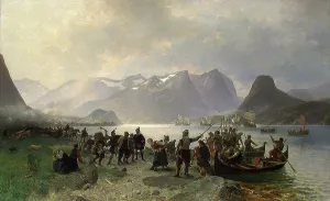 Invading Prints: The Landing of Sinclair in Romsdal, 1876. Creator: Adolph Tidemand