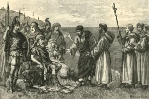 The Landing of St. Augustine in Kent, (597AD), 1890. Creator: Unknown