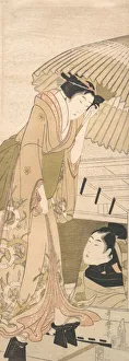 Landing-stage in the Snow (Yuki no sanbashi), 1800. Creator: Kitagawa Utamaro Landing-stage in the Snow (Yuki no sanbashi), 1800. Creator: Kitagawa Utamaro