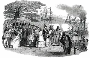 Louise Princess Of Prussia Prints: Landing, at Stockholm, of her Royal Highness the Princess Louisa... 1850. Creator: Unknown