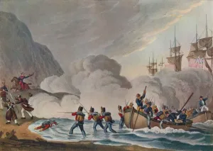 Landing Troops in the Face of the Enemy, c1820 (1909). Artist: Matthew Dubourg Landing Troops in the Face of the Enemy, c1820 (1909). Artist: Matthew Dubourg