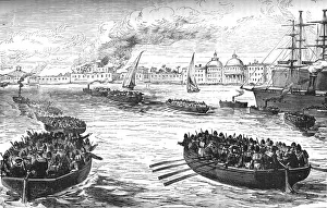 Smoke Collection: Landing Troops at the Khedives Palace at Alexandria after the Bombardment, 1882, (c1882-1885)