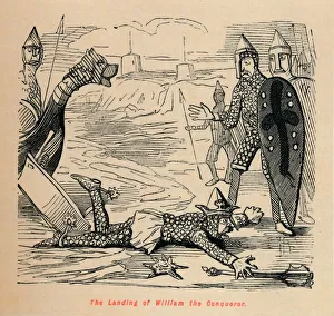 Landing Party Prints: The Landing of William the Conqueror, c1860, (c1860). Artist: John Leech