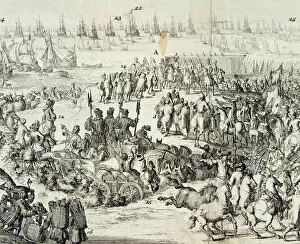 Images Dated 4th April 2013: Landing of William III in England, engraving