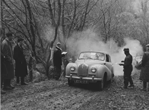 Somerset Prints: Lands End trial 1961, Austin A40 Somerset on Darracot Hill. Creator: Unknown