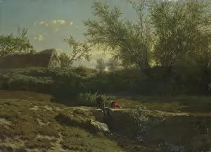 Cottages Prints: Landscape, 1853. Creator: Jean Baptiste Kindermans