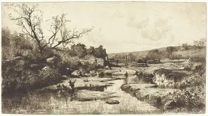 Etchings Prints: Landscape, 1870. Creator: Adolphe Appian