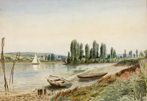 Watercolor And Pencil On Paper Prints: Landscape, 1883. Creator: Walter Paris