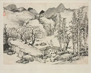 Landscape Album in Various Styles: Landscape with Artist on a Bridge, 1684. Creator