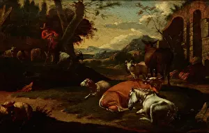 Landscape with Animals, 1st half of 18th century. Creator: Michiel Carree