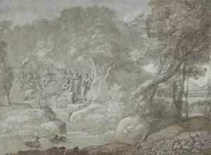 Lorrain Collection: Landscape with Apollo and the Muses, 1674. Creator: Claude Lorrain