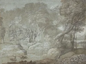 Wash Prints: Landscape with Apollo and the Muses, 1674. Creator: Claude Lorrain