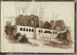 1832 Prints: Landscape with Aqueduct, 1832. Creator: Thomas Cole