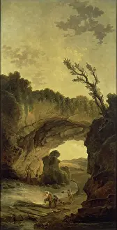 Remote Prints: Landscape with an Arch in a Rock, 1780. Creator: Hubert Robert
